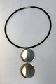 Georg Jensen Rubber Neck Ring and Sterling Silver Pendant No 450