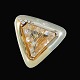 Modern 14k Gold 
and White Gold 
Brooch with 
Rutilated 
Quartz and 
Diamonds 
0.16ct.
5 x 5,5 cm. / 
...