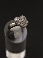Sterling silver ring  heart shape with numerous clear stones sold