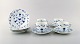 Bing & Grøndahl / B&G, "Sommerfugl". Fire kaffekopper med underkopper og fire 
tallerkener i håndmalet porcelæn.