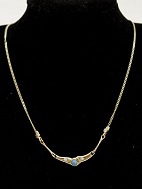 14 carat gold necklace 48 cm. with turquoise