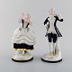 Royal Dux. Dansende rokoko par i porcelæn. 1940