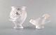 Lalique. Vase and bird in clear art glass. 1980