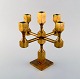 Gusum Metal. Candlestick in brass for five candles. Swedish design, 1960