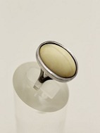 Sterling silver ring size 51 with ivory
