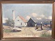 Theodor 
Skovgaard. 
Motif with fish 
wife to dry 
fish, probably 
from Bornholm. 
63x93 cm, with 
...
