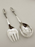 Georg Jensen sterling (925s) Blossom salad set dess. 84