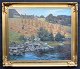 Schou, Sigurd / 
1875 - 1944) 
Denmark: A man 
stacks hay, 
Norway. Oil on 
canvas. Signed: 
Sigurd ...
