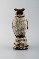 Michael Andersen. Rare owl in crackled glazed stoneware. Beautiful glaze in 
brown and white shades. 1950 / 60