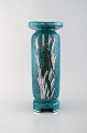 Wilhelm Kåge for Gustavsberg. Rare argenta art deco ceramic vase decorated with 
nude woman in silver inlaid. Sweden 1940