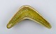 Gunnar Nylund for Rörstrand. Boomerang shaped bowl in glazed ceramics. Beautiful 
lime green eggshell glaze. Mid 20th century.