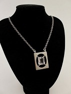 Sterling silver necklace and pendant with clear stone