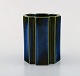 Swedish ceramist. Cubist vase in glazed ceramics. 1960 / 70s.
