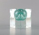 A&A, Alcopa Project. Modernist glass block / paper weight in clear and turquoise 
art glass. Late 20th century.