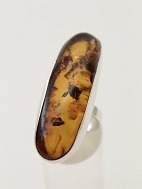 Sterling silver (925s) ring size 62 with amber sold