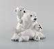 Allan Therkelsen for Royal Copenhagen. Rare porcelain figurine model 354. Polar 
bear mother with cubs.