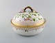 Royal Copenhagen Flora Danica large tureen / lidded bowl, branch-shaped handle, 
repousse flowers.