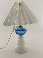 Opalini oil lamp with blue container changed to electricity. 