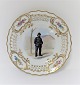 Royal 
Copenhagen. 
Plate with 
open-work 
border. 
Diameter 19 cm. 
Motiv; Fireman. 
Produced before 
1923.