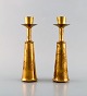 Scandinavian design. A pair of candlesticks in brass. 1960