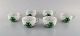 Six Herend "Green Chinese bouquet" teacups with gold decoration and green 
flowers. Mid 20th century.
