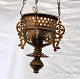 Antique 
religious ampel 
in brass, 19th 
century. 
Iinterior with 
glass. Height 
without chain: 
10 cm.