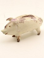 Pottery pig as piggy bank
