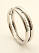 Hans Hansen 
sterling silver 
double bracelet 
with dia. 6.3 
cm weight 56 
gr. 392399
