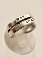 Sterling silver ring size 55 with clear stones
