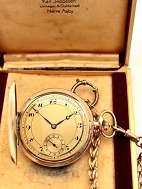 Double-encased gold-plated pocket watch