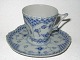 Royal Copenhagen Blue Fluted Full Lace, coffee cup with devil's head on the side. with matching ...