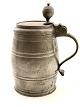 Barrel-shaped 
tin mug height 
19 cm. year 
1826. No. 
393964