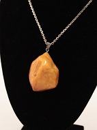 Sterling silver necklace with amber pendant