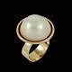 Danish 14k Gold 
Cocktail Ring 
with Pearl.
Designed and 
crafted in 
Denmark.
Stamped with 
EJü ...