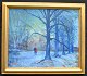 Eisner, Ib 
(1925 - 2003) 
Denmark: 
Dyrehaven. 
Evening. 
December. Oil 
on canvas. 
Signed. 50 x 60 
...