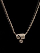 Sterling silver double necklace  with pendants. 