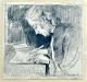 Grønbech, Niels 
(1907 - 1991) 
Denmark: A 
Writing Woman. 
Lead on paper. 
Signed. 30 x 32 
...