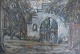 Larsen, Karl 
(1887 - 1977) 
Denmark: At a 
church. Oil on 
cardboard. 
Sketch. Signed: 
Karl ...