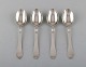 Georg Jensen "Continental" cutlery. Four dessert spoons in hammered sterling 
silver.
