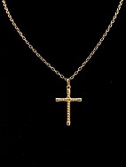 14 carat gold necklace 46.5 cm. with 18 carat gold cross