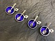 4 Pieces of 
Georg Jensen , 
Silver Salt , 
konge