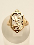 Georg Jensen 14 carat gold ring #197 size 46 stamped GI