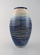 Kähler, HAK. Glazed stoneware vase in modern design. Striped decoration. 1930 / 
40
