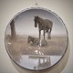 Gotfred Rode 
for Royal 
Copenhagen; Big 
round porcelain 
dish, horse 
design. Diam 35 
cm. Signed ...