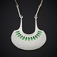 David Andersen 
enamel 
jewellery. 
David 
Andersen; A 
necklace of 
sterling 
silver, set 
with green ...