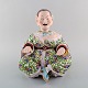 Large, rare and 
antique Meissen 
pogade in 
hand-painted 
porcelain with 
mobile head, 
tongue and ...