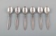 Six Georg Jensen "Cactus" teaspoons in sterling silver.
