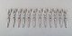 Hans Hansen silver cutlery number 16. Twelve art deco pastry forks in silver 
(830). Dated 1942.
