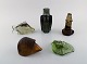Paul Hoff for 
"Svenskt 
Glass". Five 
art glass 
figures in 
shape of a 
falcon, 
hedgehog, toad, 
...