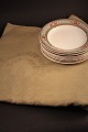 Beautiful old French damask woven linen tablecloth in super fine quality in fine ocher color. ...